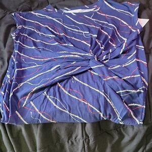 Navy Sleeveless Dress with Tie Front